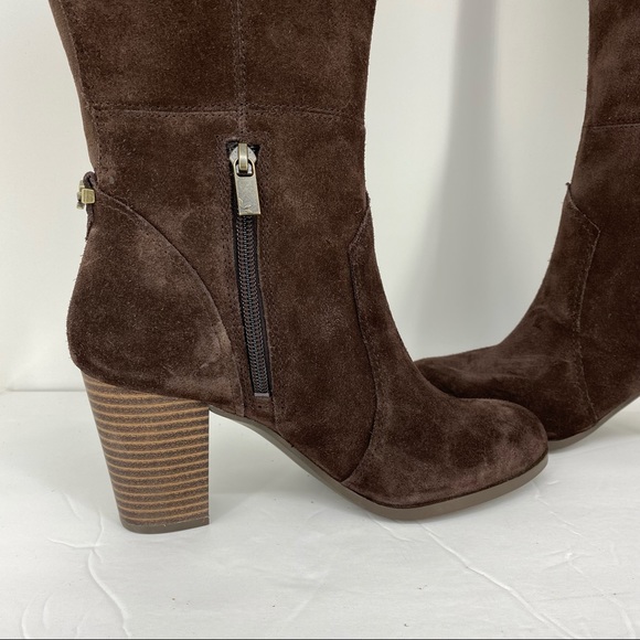 UGG Koolaburra Elinda Knee High Boots NEW Suede Brown Block Heel Western - Picture 11 of 14